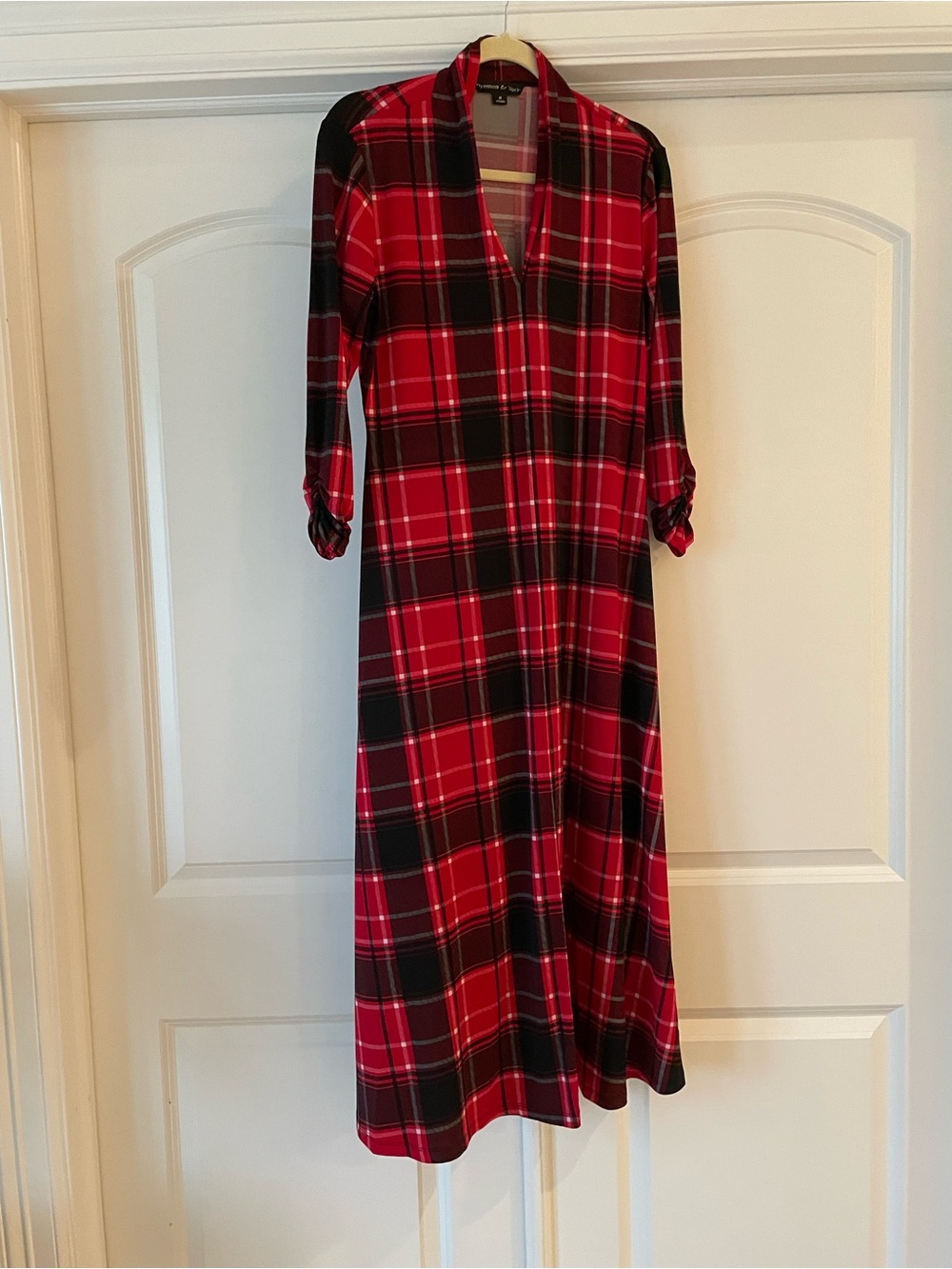 Preston & York Red and Black Plaid Maxi Dress